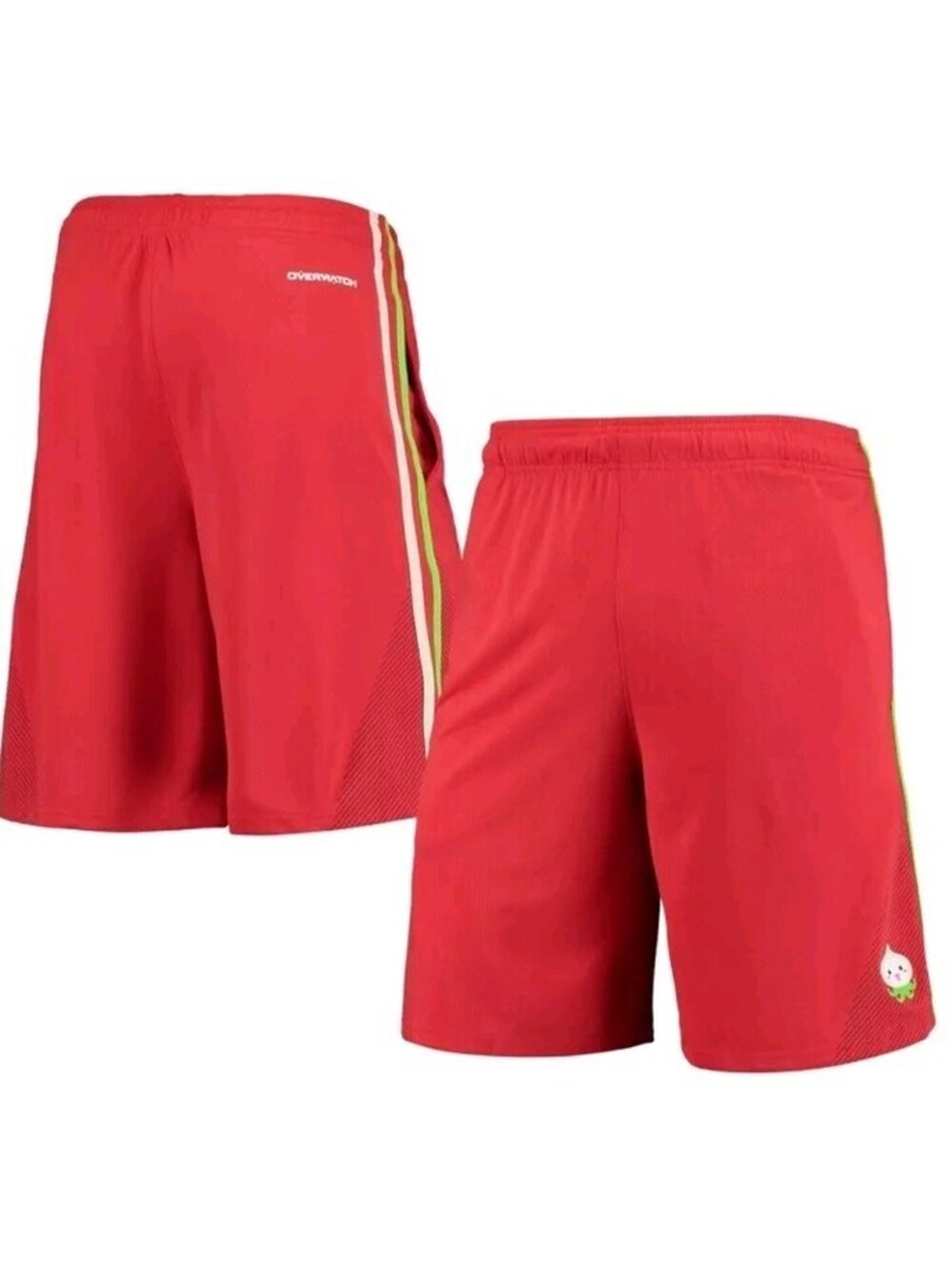 EUC Size MEDIUM Mens Overwatch Pachimari Shorts Red Striped Blizzard Esports